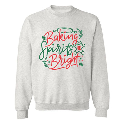 Monogrammed 'Baking Spirits Bright' Crewneck Sweatshirt - United Monograms