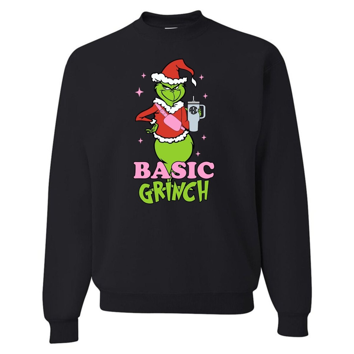 Monogrammed 'Basic Grinch' Crewneck Sweatshirt - United Monograms