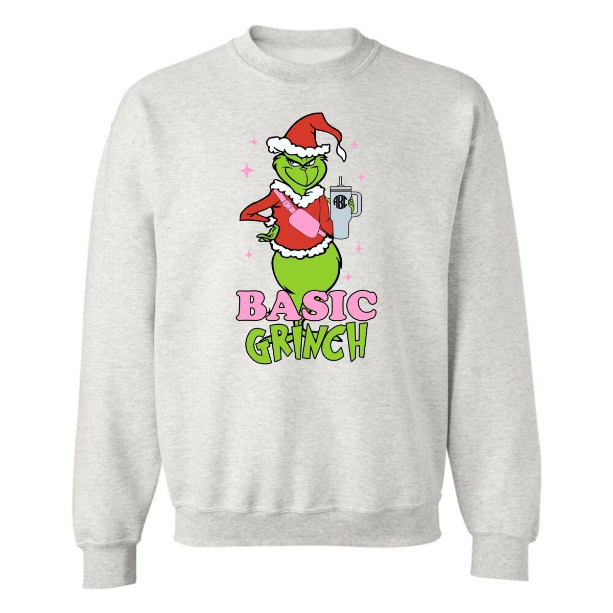 Monogrammed 'Basic Grinch' Crewneck Sweatshirt - United Monograms