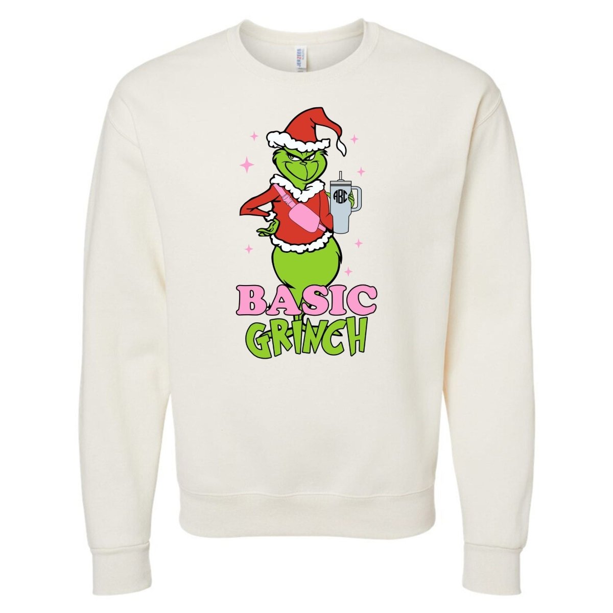 Monogrammed 'Basic Grinch' Crewneck Sweatshirt - United Monograms