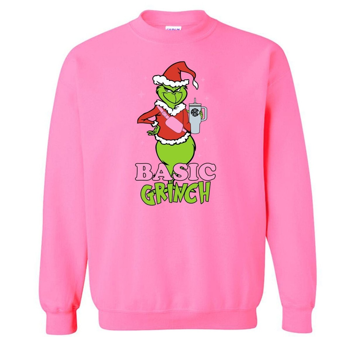 Monogrammed 'Basic Grinch' Crewneck Sweatshirt - United Monograms