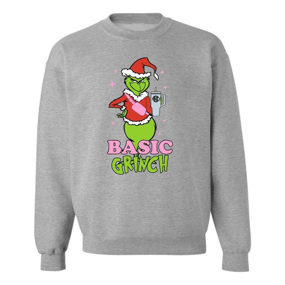 Monogrammed 'Basic Grinch' Crewneck Sweatshirt - United Monograms