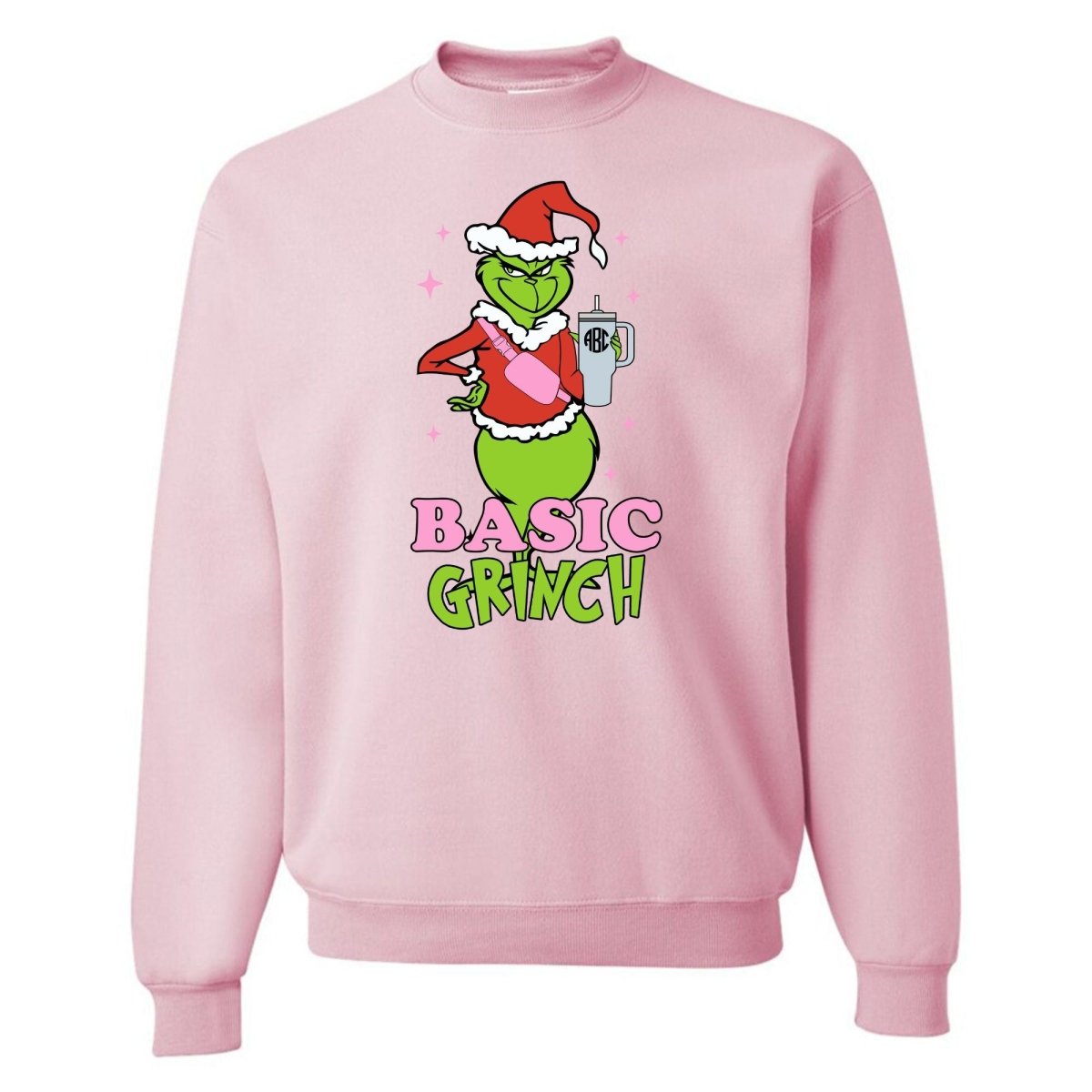 Monogrammed 'Basic Grinch' Crewneck Sweatshirt - United Monograms