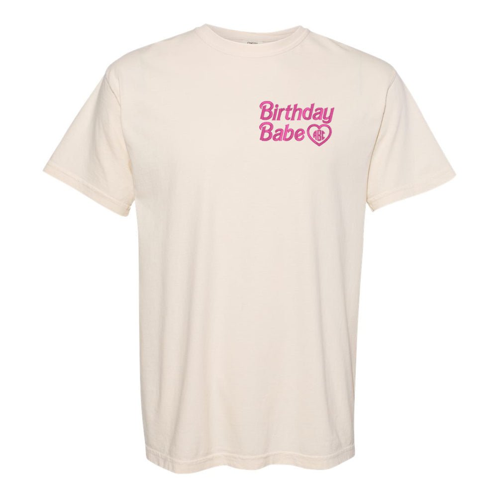 Monogrammed Birthday Babe Comfort Colors T-Shirt - United Monograms