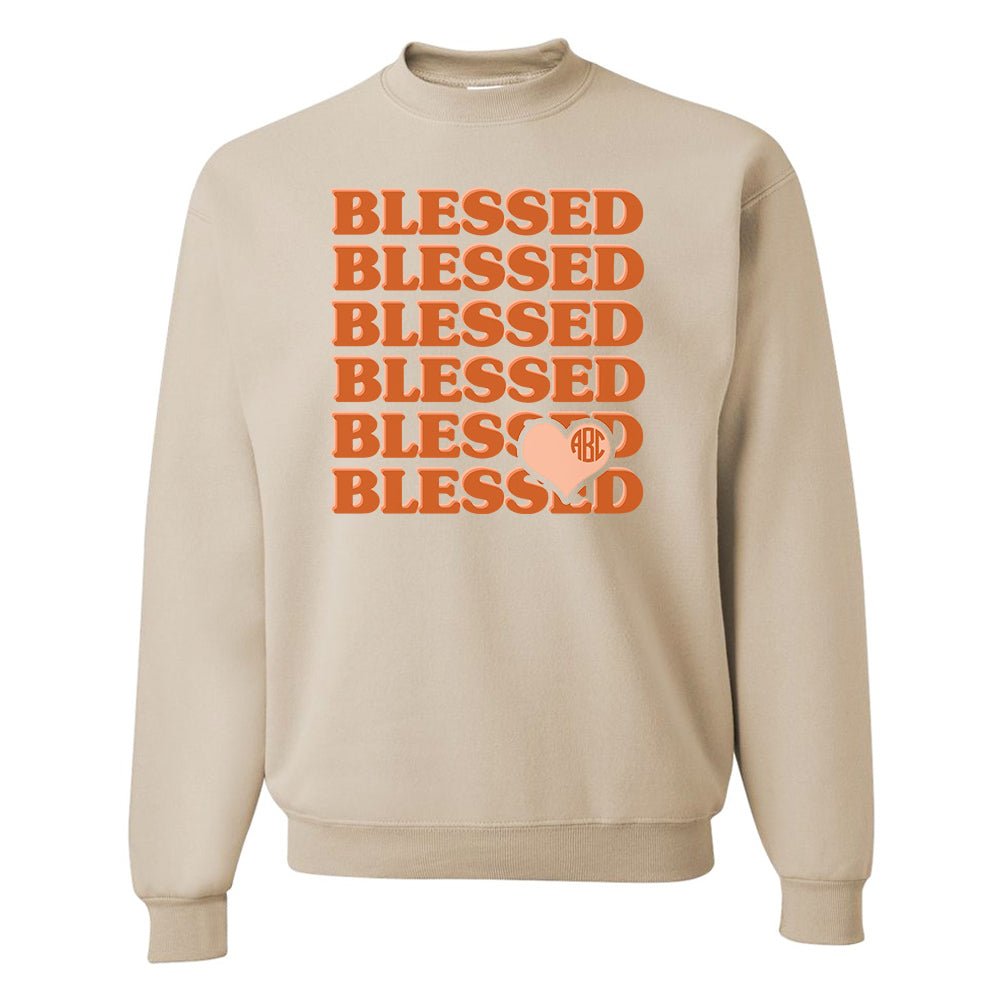 Monogrammed 'Blessed' Crewneck Sweatshirt - United Monograms