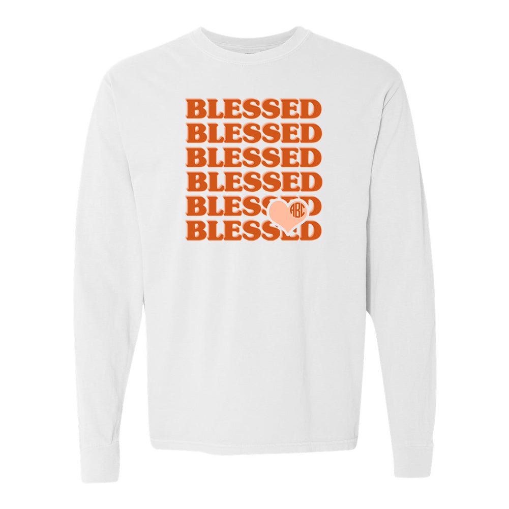 Monogrammed 'Blessed' Long Sleeve T-Shirt - United Monograms