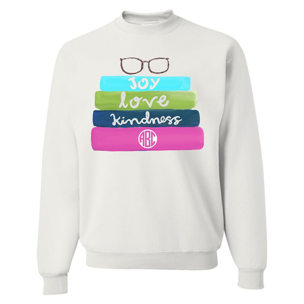 Monogrammed 'Bookstack' Crewneck Sweatshirt - United Monograms