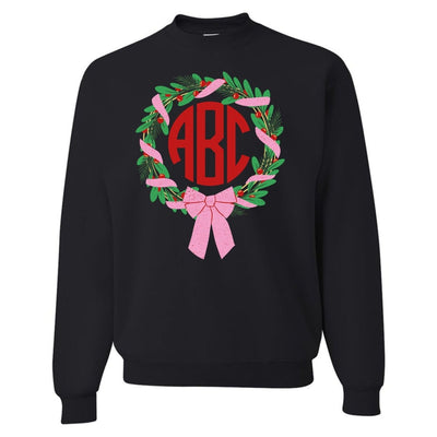 Monogrammed 'Bow Wreath' Crewneck Sweatshirt - United Monograms