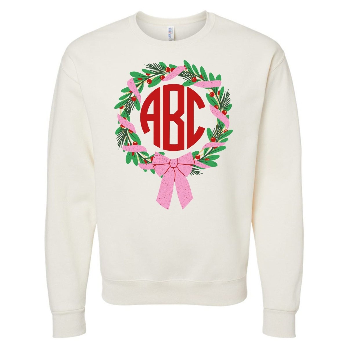 Monogrammed 'Bow Wreath' Crewneck Sweatshirt - United Monograms