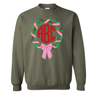 Monogrammed 'Bow Wreath' Crewneck Sweatshirt - United Monograms