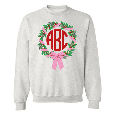 Monogrammed 'Bow Wreath' Crewneck Sweatshirt - United Monograms