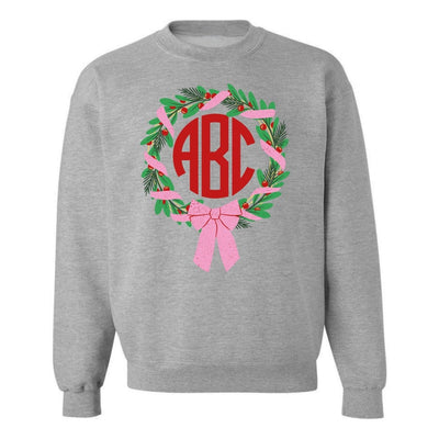 Monogrammed 'Bow Wreath' Crewneck Sweatshirt - United Monograms