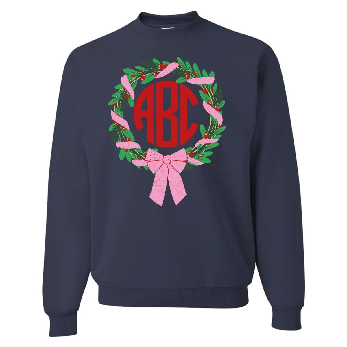 Monogrammed 'Bow Wreath' Crewneck Sweatshirt - United Monograms