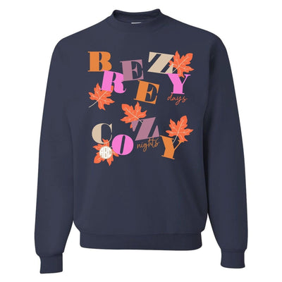 Monogrammed 'Breezy Days, Cozy Nights' Crewneck Sweatshirt - United Monograms