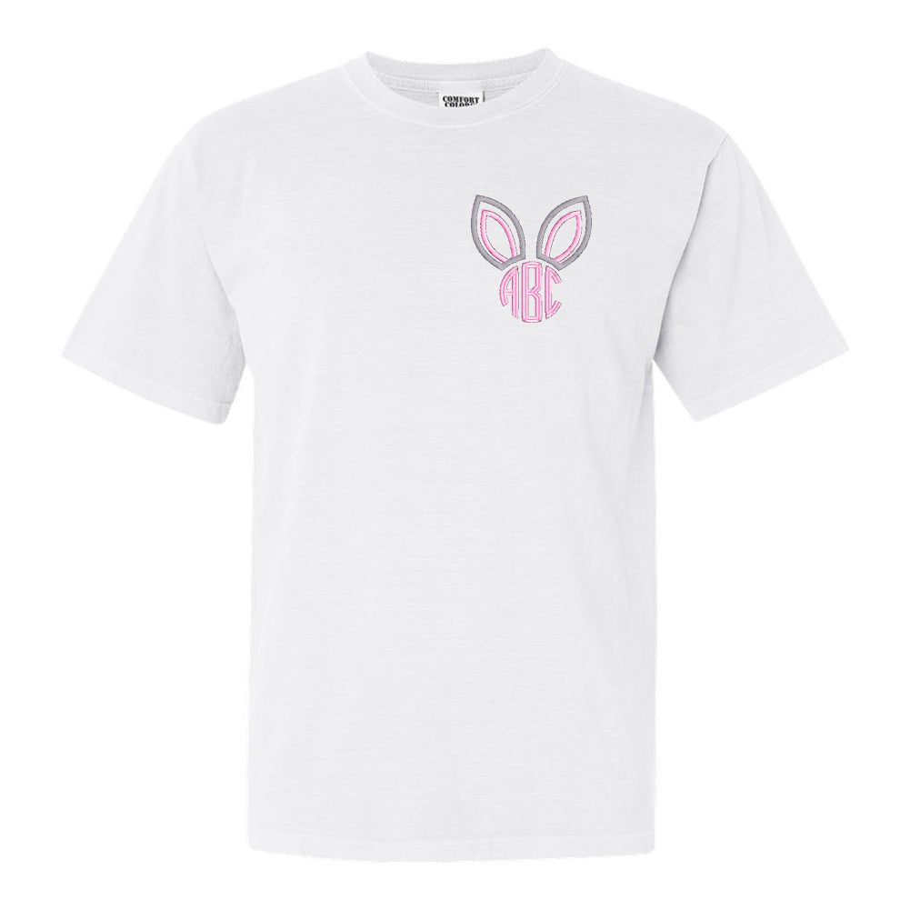 Monogrammed Bunny Ears Comfort Colors T-Shirt - United Monograms