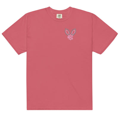 Monogrammed Bunny Ears Comfort Colors T-Shirt - United Monograms