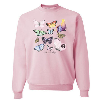 Monogrammed 'Butterflies' Crewneck Sweatshirt - United Monograms