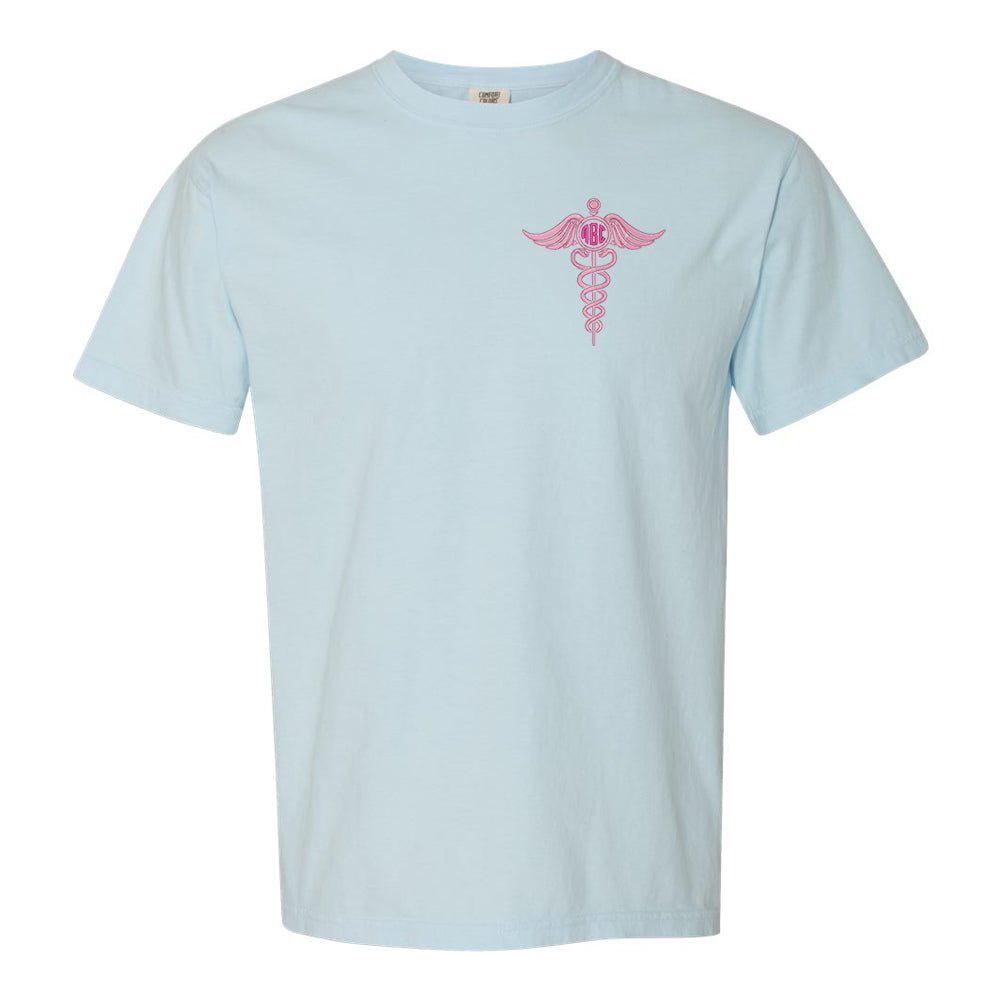 Monogrammed Caduceus Comfort Colors T-Shirt - United Monograms