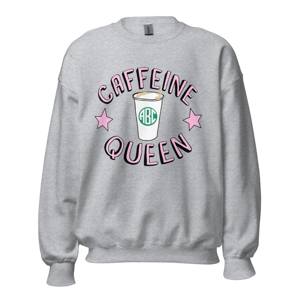 Monogrammed 'Caffeine Queen' Crewneck Sweatshirt - United Monograms
