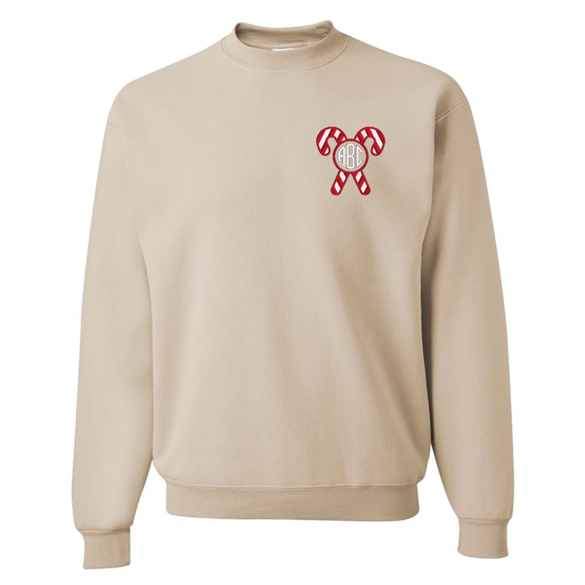 Monogrammed 'Candy Cane' Crewneck Sweatshirt - United Monograms