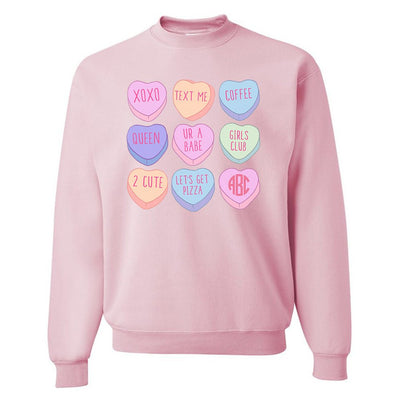 Monogrammed 'Candy Hearts' Crewneck Sweatshirt - United Monograms