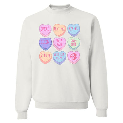 Monogrammed 'Candy Hearts' Crewneck Sweatshirt - United Monograms