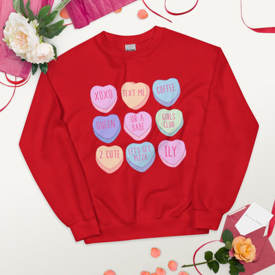 Monogrammed 'Candy Hearts' Crewneck Sweatshirt - United Monograms