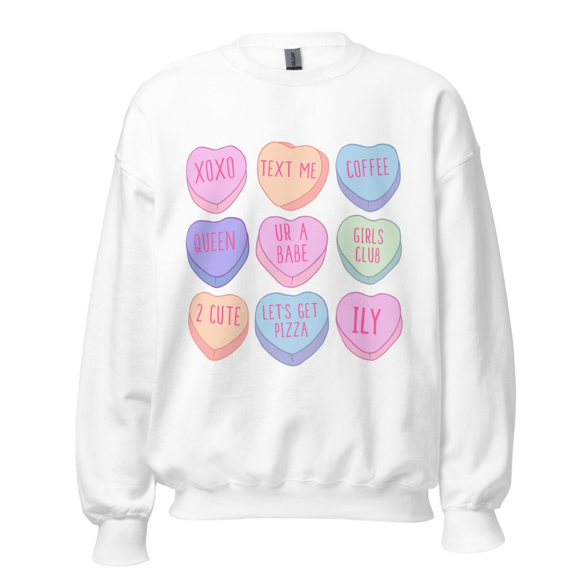 Monogrammed 'Candy Hearts' Crewneck Sweatshirt - United Monograms