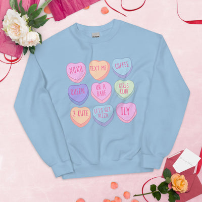 Monogrammed 'Candy Hearts' Crewneck Sweatshirt - United Monograms