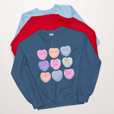 Monogrammed 'Candy Hearts' Crewneck Sweatshirt - United Monograms