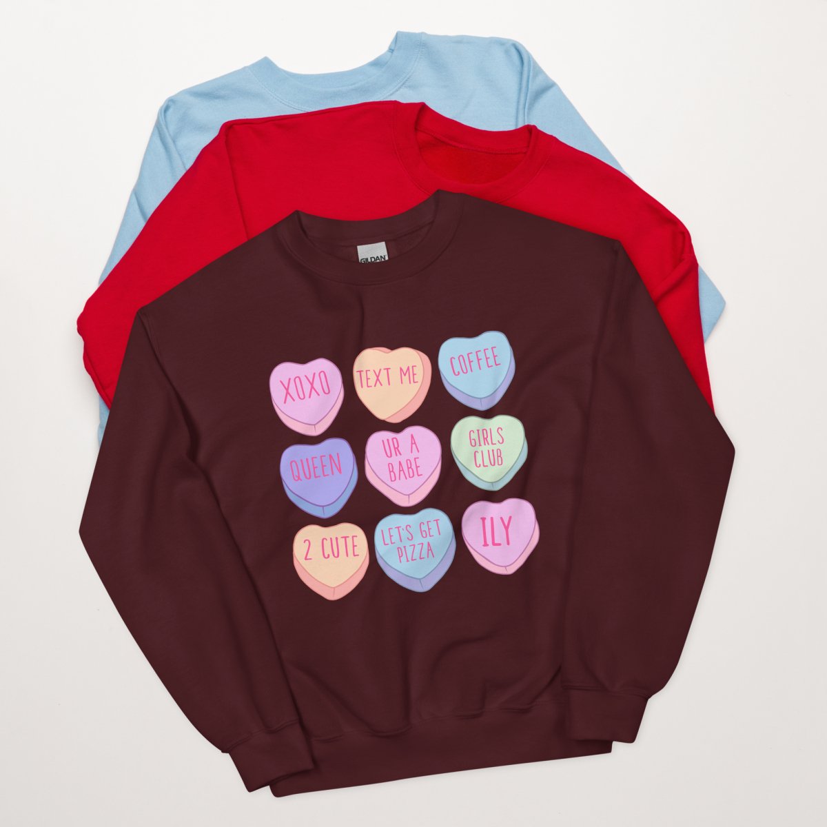 Monogrammed 'Candy Hearts' Crewneck Sweatshirt - United Monograms