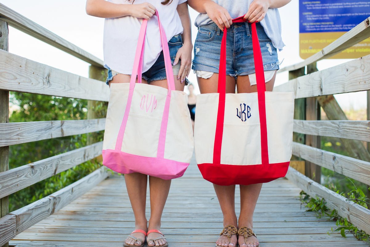 Monogrammed Canvas Boat Tote - United Monograms