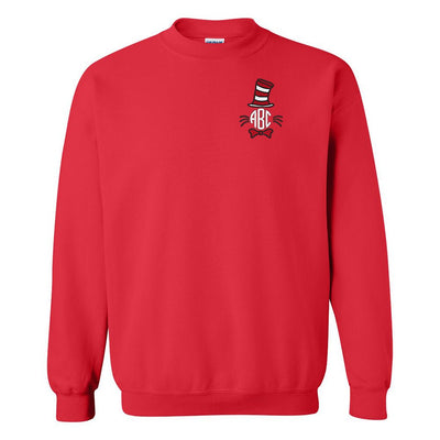 Monogrammed Cat in the Hat Crewneck Sweatshirt - United Monograms