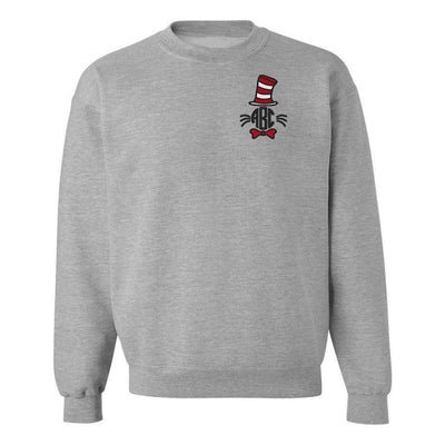 Monogrammed Cat in the Hat Crewneck Sweatshirt - United Monograms