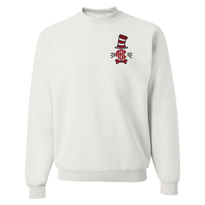 Monogrammed Cat in the Hat Crewneck Sweatshirt - United Monograms