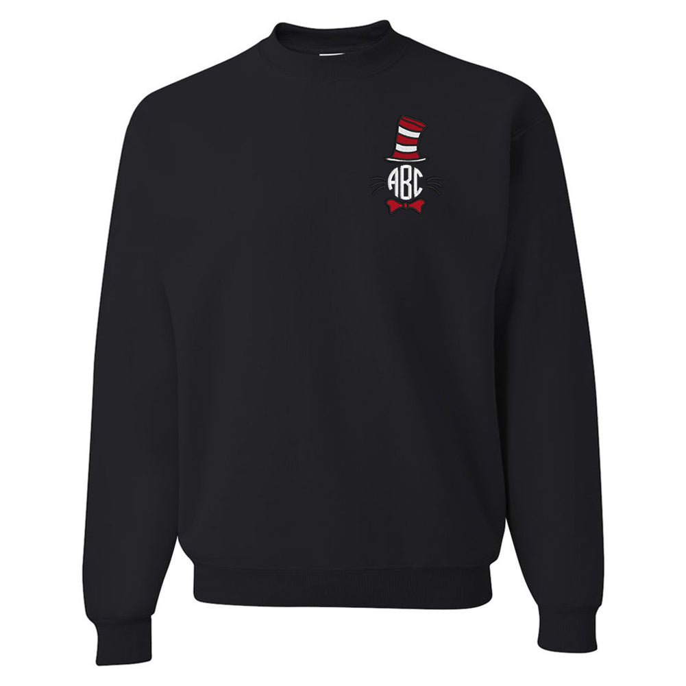 Monogrammed Cat in the Hat Crewneck Sweatshirt - United Monograms