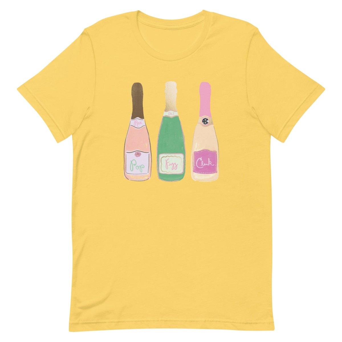 Monogrammed 'Champagne Bottles' Premium T-Shirt - United Monograms