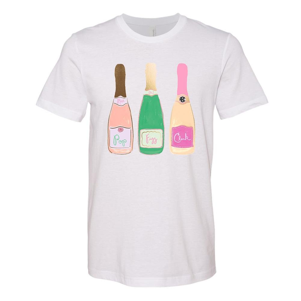 Monogrammed 'Champagne Bottles' Premium T-Shirt - United Monograms