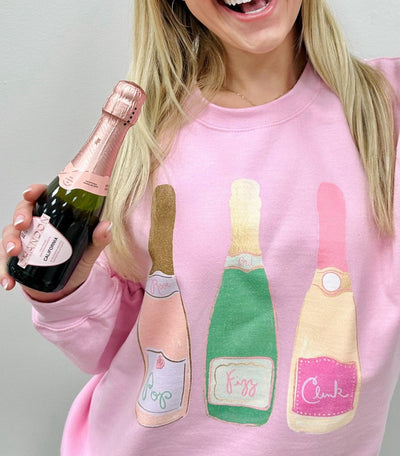 Monogrammed 'Champagne Bottles' Premium T-Shirt - United Monograms