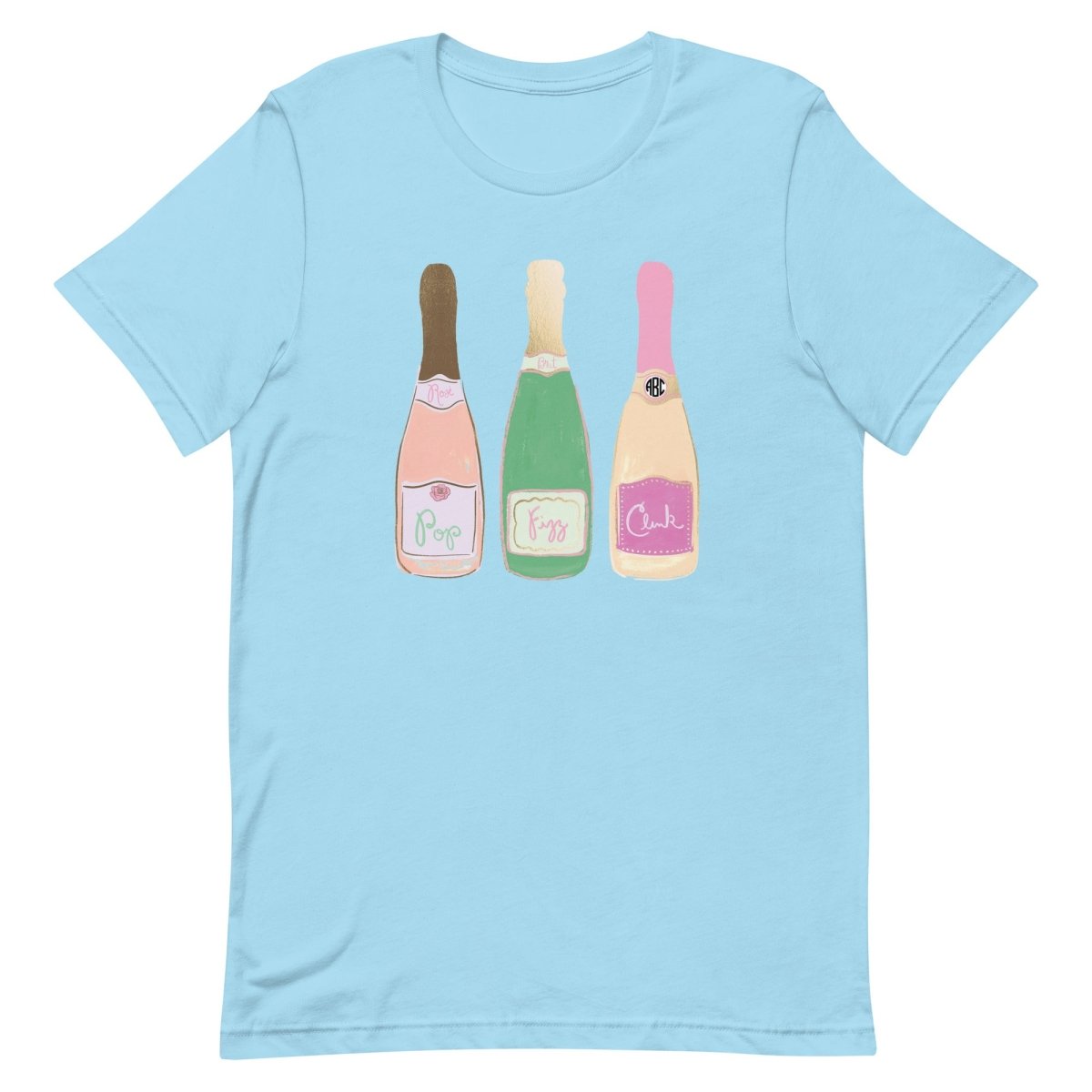 Monogrammed 'Champagne Bottles' Premium T-Shirt - United Monograms