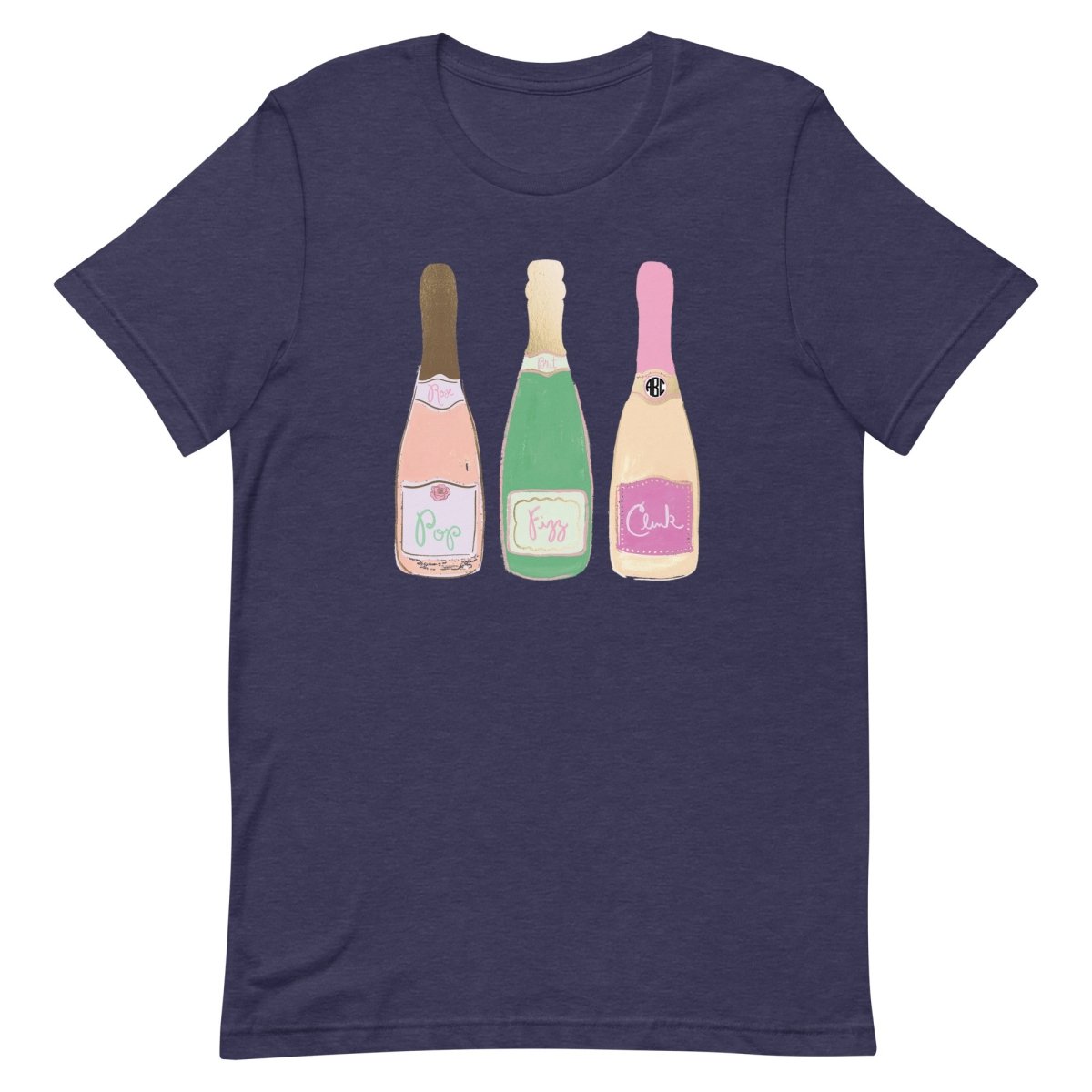 Monogrammed 'Champagne Bottles' Premium T-Shirt - United Monograms