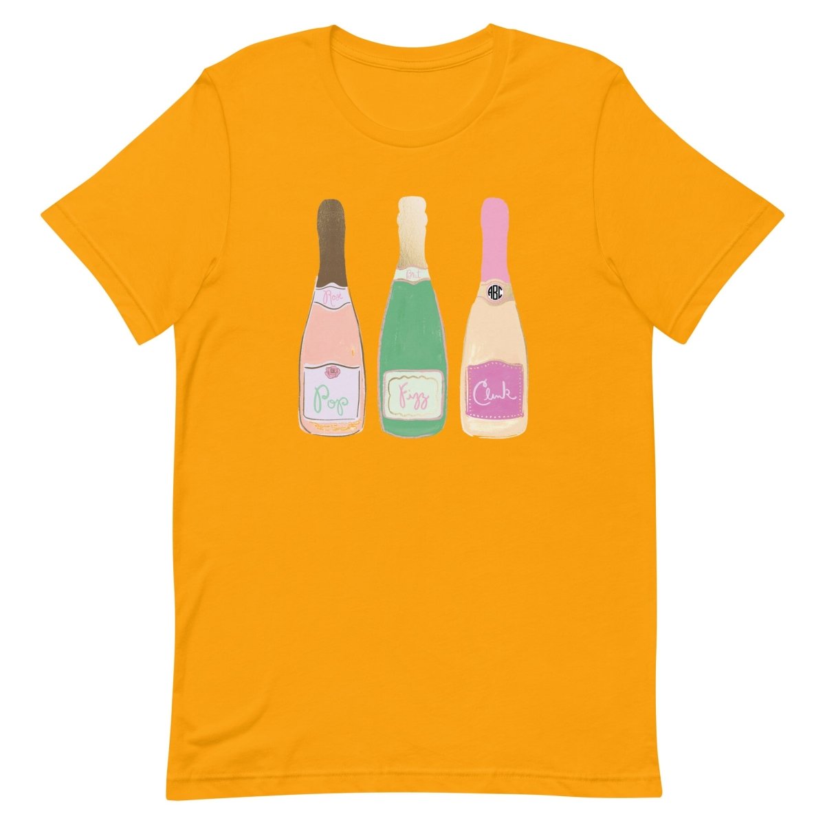 Monogrammed 'Champagne Bottles' Premium T-Shirt - United Monograms