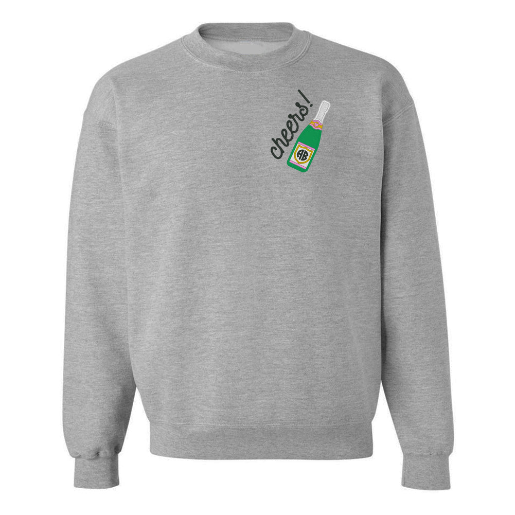 Monogrammed Champagne 'Cheers' Crewneck Sweatshirt - United Monograms