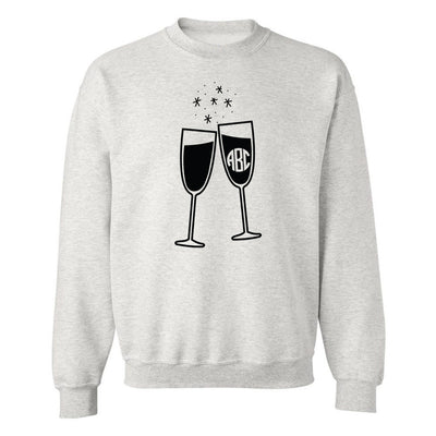 Monogrammed 'Champagne Glasses' Crewneck Sweatshirt - United Monograms