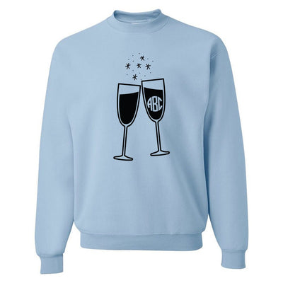 Monogrammed 'Champagne Glasses' Crewneck Sweatshirt - United Monograms