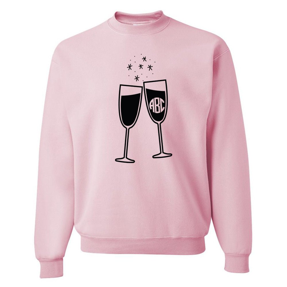 Monogrammed 'Champagne Glasses' Crewneck Sweatshirt - United Monograms