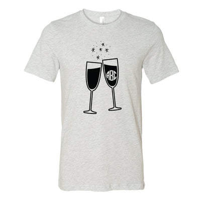 Monogrammed 'Champagne Glasses' Premium T-Shirt - United Monograms