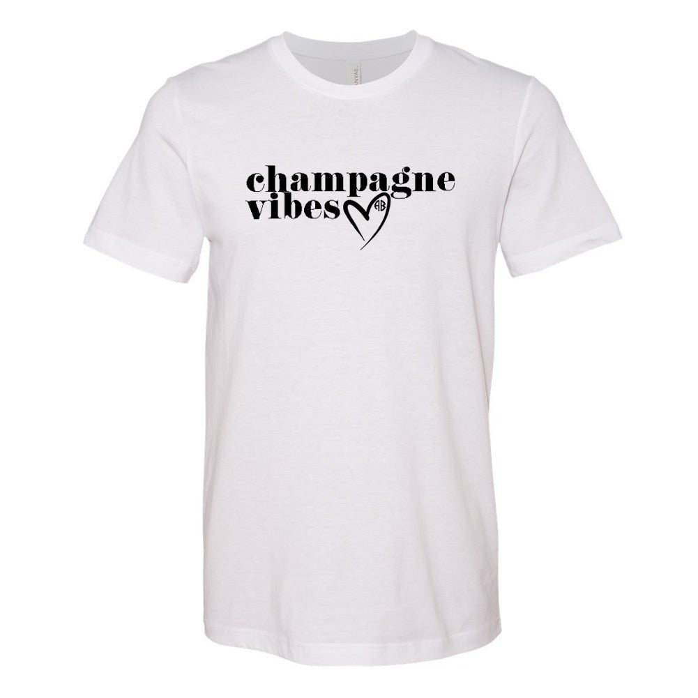 Monogrammed 'Champagne Vibes' Premium T-Shirt - United Monograms