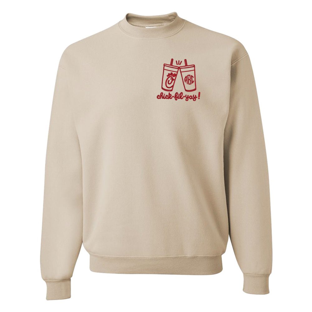 Monogrammed Chick Cheers Crewneck Sweatshirt - United Monograms