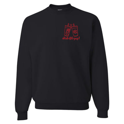 Monogrammed Chick Cheers Crewneck Sweatshirt - United Monograms